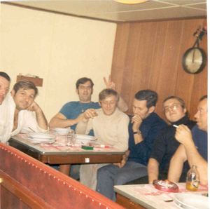 met de crew van de Michel Gerling in 1973