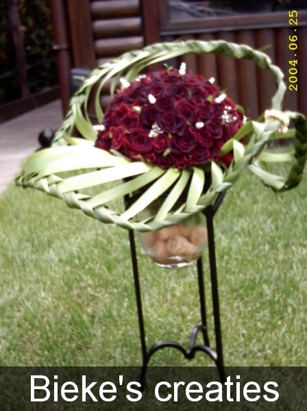 bruidswerk rozen kraag typha bieke's creaties