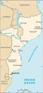 kaart van Mozambique