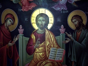 1c Meteora  klooster van Varlaam _Katholikon Christusbeeld
