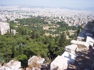 3a Athene acropolis zicht op stoa van Atticus in de verte