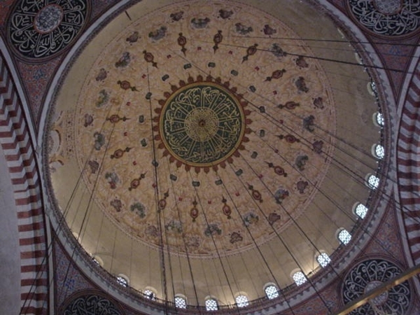 1 Istanbul  blauwe moskee binnen koepel