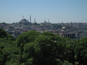 1 Istanbul  Topkapi paleis  zicht op de moskee en Hagia Sofia