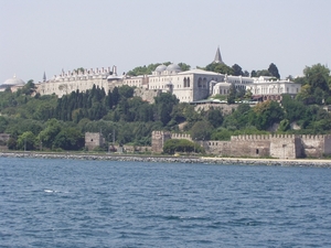 1 Istanbul  Topkapi paleis vanaf de gouden hoorn