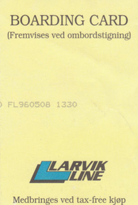 Boarding Card Larvik Line