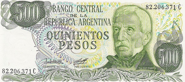 Argentini 1977-1979 500 Pesos a