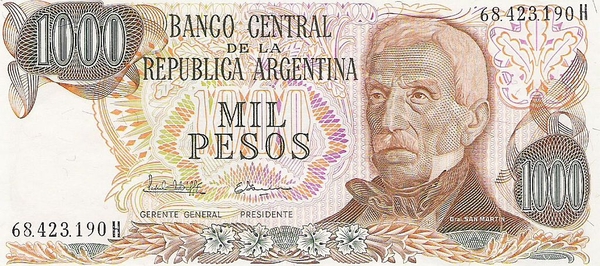 Argentini 1976-1979 1.000 Pesos a