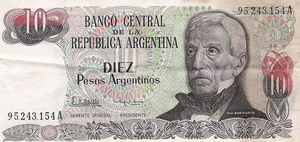 Argentini 1983-1984 10 Pesos a