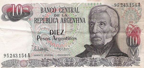 Argentini 1983-1984 10 Pesos a