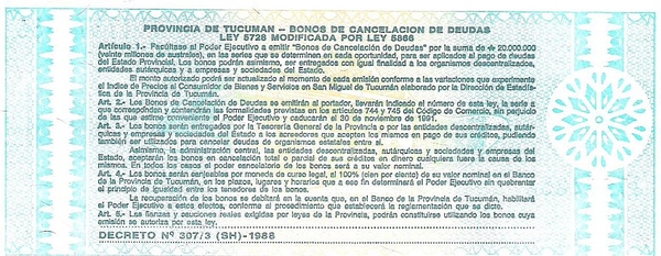 Argentini Tucuman 1991 1 Austral b