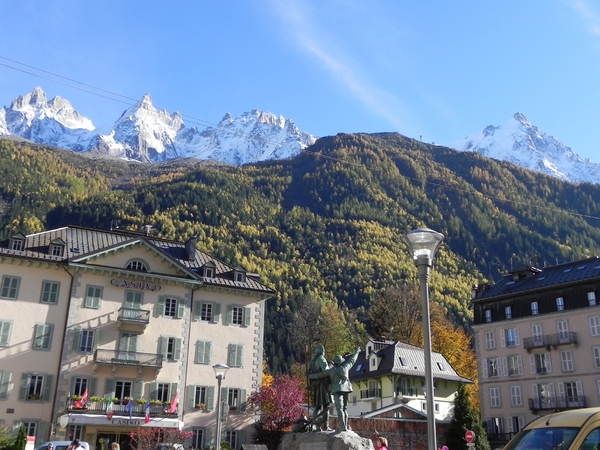 Chamonix met zicht op Mont Blanc