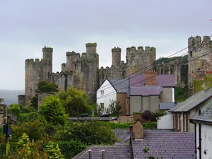 mooi zicht op het kasteel in Conwy