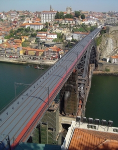4  Porto _ijzeren brug naar de stad gezien vanaf Vila Nova