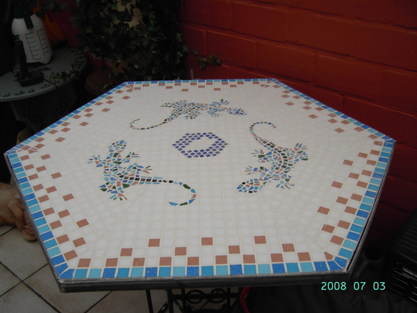 mozaik tafel gekko