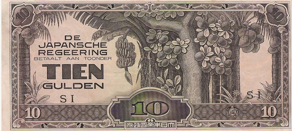 Nederlandsch indi 1942 10 Gulden a Japanse Bezetting
