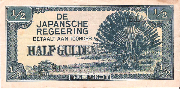 Nederlandsch indi 1942 0,50 Gulden Japanse Bezetting a