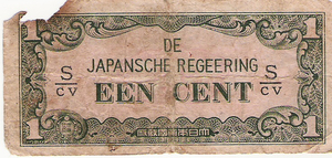 Nederlandsch indi 1942 1 Cent Japanse Bezetting a