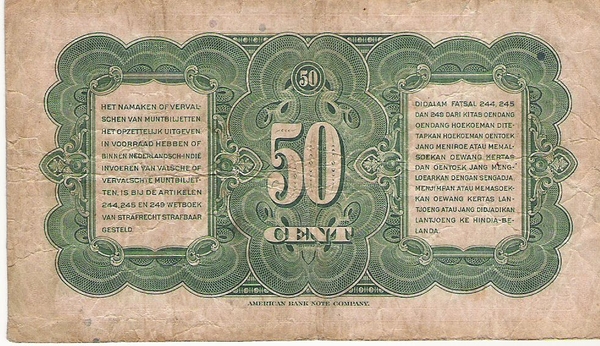 Nederlandsch Indi 1943 0,5 Gulden b