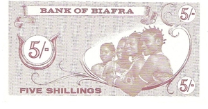 Biafra 1967 5 Shillings b