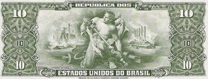 Brazili 1966-1967 1 Centavo op 10 Cruzeiros b