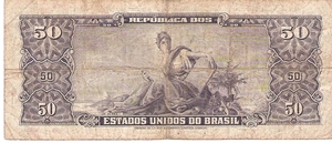 Brazili 1966-1967 5 Centavo op 50 Cruzeiros b