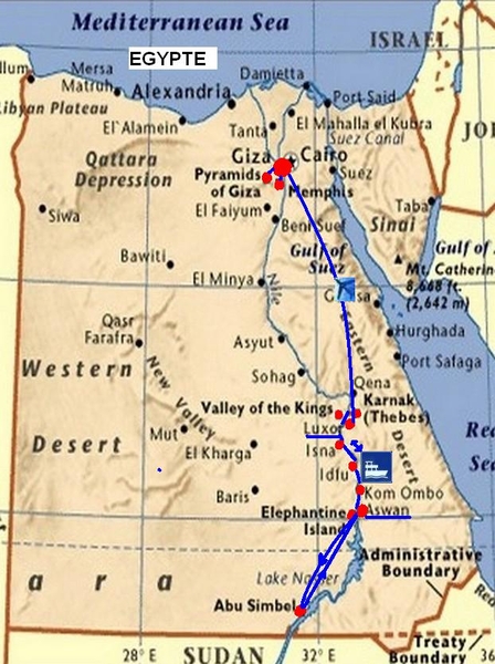 Egypte_route