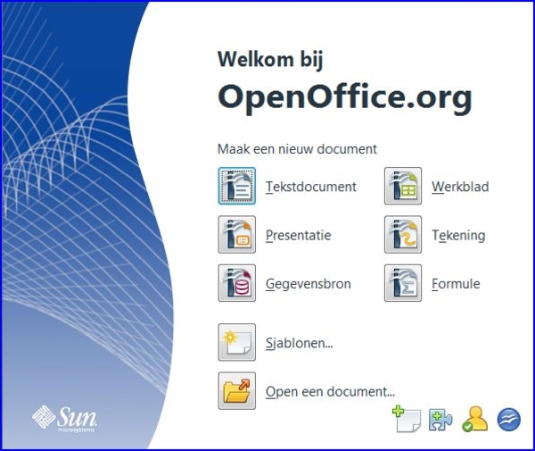 Open Office scherm na installeren