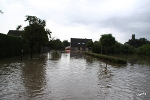Wateroverlast 27-07-2014 aan het bufferbekken.
