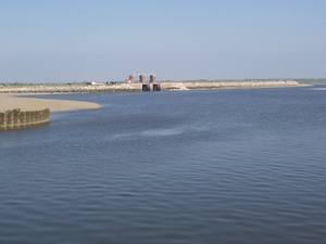 Le Crotoy, baai Somme met hoog water
