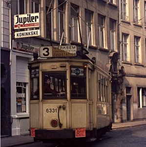 Wolstraat - cafe koninske - Tram 3 (197....)