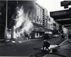 Brand in het Televisiepaleis, Boekhorststraat. 29-6-1976