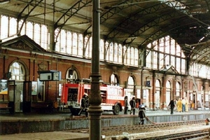 Stationsplein brandschade station Hollands Spoor 1990