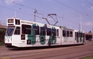 CCB, GVB 788, Lijn 14, standplaats Flevopark, 12 mei 1994.