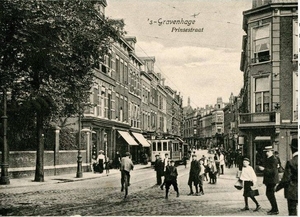 Prinsestraat, gezien van de Noordwal 1908