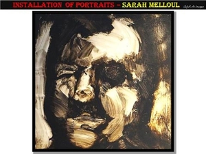 Installation of portraits – Sarah Melloul.
