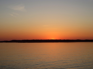 Sunset op het dek