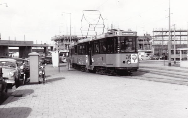 489, lijn 2, Stationsplein, 1956