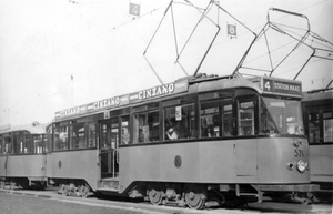 571, lijn 4, Koemarkt Schiedam, 1950 (foto P. Böhm)