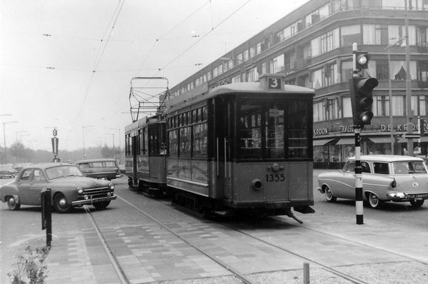 Aanhangrijtuig 1355, lijn 3, Stadhoudersweg, 4-10-1959 (fot J. Oe