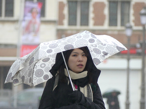 girl with white umbrella