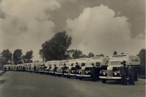 1953 Circa 16 bestelwagens van broodfabriek van B. Hus