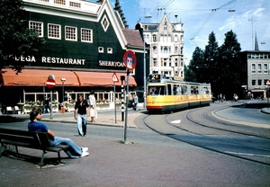 GVB 722 Amsterdam Spui-Singel, tweede helft jaren 70.