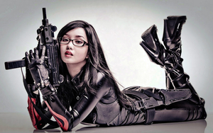 hd-wallpaper-asian-girl-with-gun