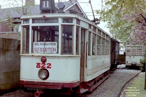 Voormalig 'Ned. Tram Museum'in Weert met HTM 822, 6-5-1982 — in