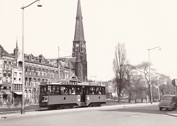 Motorrijtuig 518, lijn 1, Provenierssingel, 25-4-1958