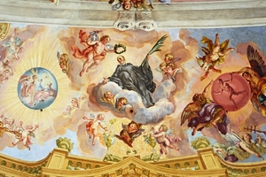 6  Abdij van Melk _De triomf van de monnik, fresco van Johann Mic
