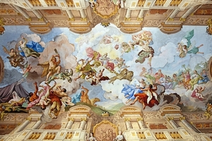 6  Abdij van Melk _schildering op het gewelf van de marble hall