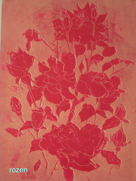 rozen  (kleurets - dubbele druk)