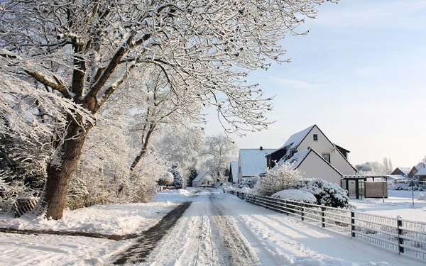 winter-achtergrond-met-huizen-en-bomen-langs-de-kant-van-de-weg