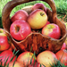 fruit-achtergrond-met-een-mand-vol-rode-appels